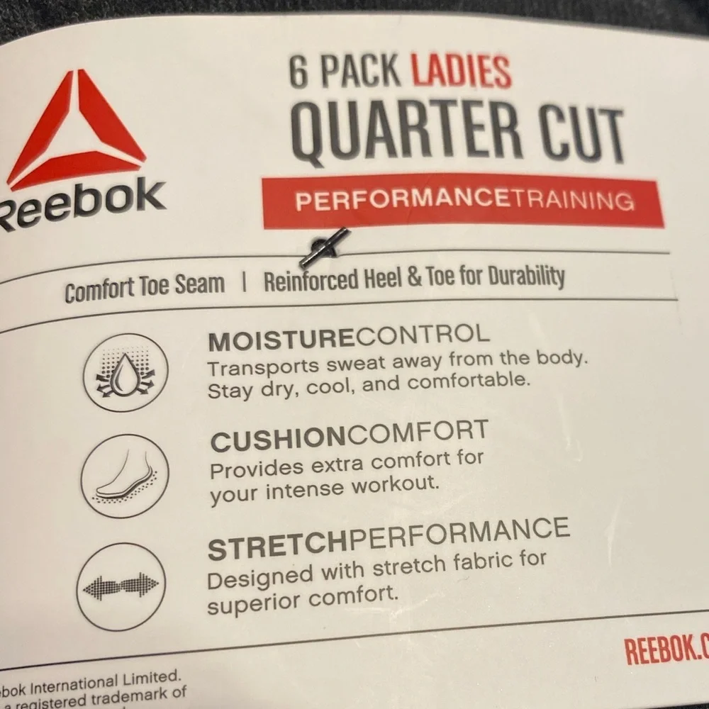 Reebok Ladies Quarter Cut Socks